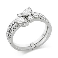 Ring aus 750 Gold Weißgold 55 Diamanten 0,9ct B:9,6mm