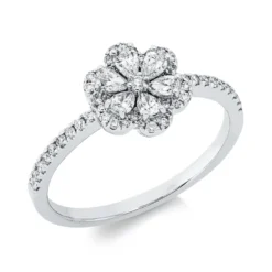Ring aus 750 Gold Weißgold 55 Diamanten 0,48ct TW-SI B:9,2mm
