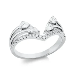 Ring aus 750 Gold Weißgold 27 Diamanten 0,55ct B:9,5mm