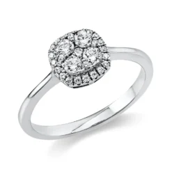Ring aus 585 Gold Weißgold 29 Diamanten 0,35ct TW-SI B:10,2mm