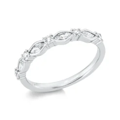 Ring aus 750 Gold Weißgold 9 Diamanten 0,46ct TW-VSI B:3mm