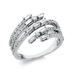 Ring aus 585 Gold Weißgold 59 Diamanten 0,91ct TW-VSI/SI B:12,1mm