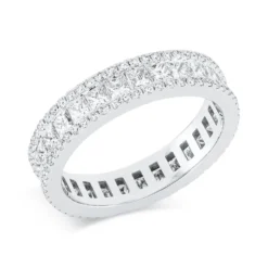 Ring aus 750 Gold Weißgold 141 Diamanten 2,25ct TW-SI B:4,5mm