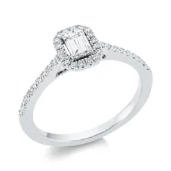 Ring aus 750 Gold Weißgold 37 Diamanten 0,62ct TW-SI B:7,9mm