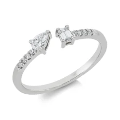Ring aus 750 Gold Weißgold 10 Diamanten 0,27ct TW-SI B:3,8mm