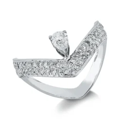 Ring aus 750 Gold Weißgold 59 Diamanten 0,65ct B:9,8mm