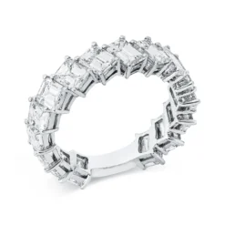 Ring aus 750 Gold Weißgold 16 Diamanten 5,24ct I-VVS/VS B:5,8mm 4er-Krappe