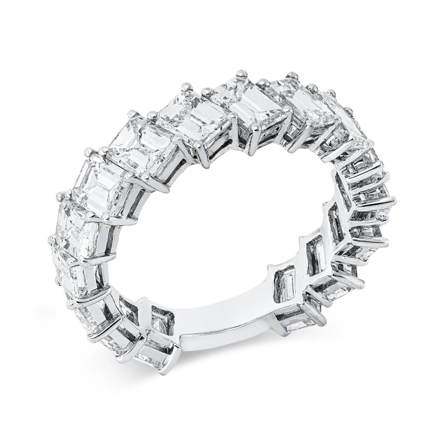 Ring aus 750 Gold Weißgold 16 Diamanten 5,24ct I-VVS/VS B:5,8mm 4er-Krappe