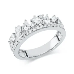 Ring aus 750 Gold Weißgold 34 Diamanten 1,01ct TW-SI B:6,4mm