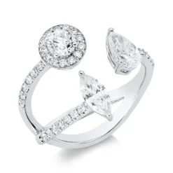 Ring aus 750 Gold Weißgold 35 Diamanten 1,16ct B:15,6mm