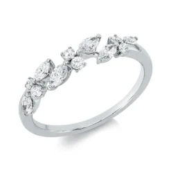 Ring aus 750 Gold Weißgold 12 Diamanten 0,46ct TW-PI B:4,3mm