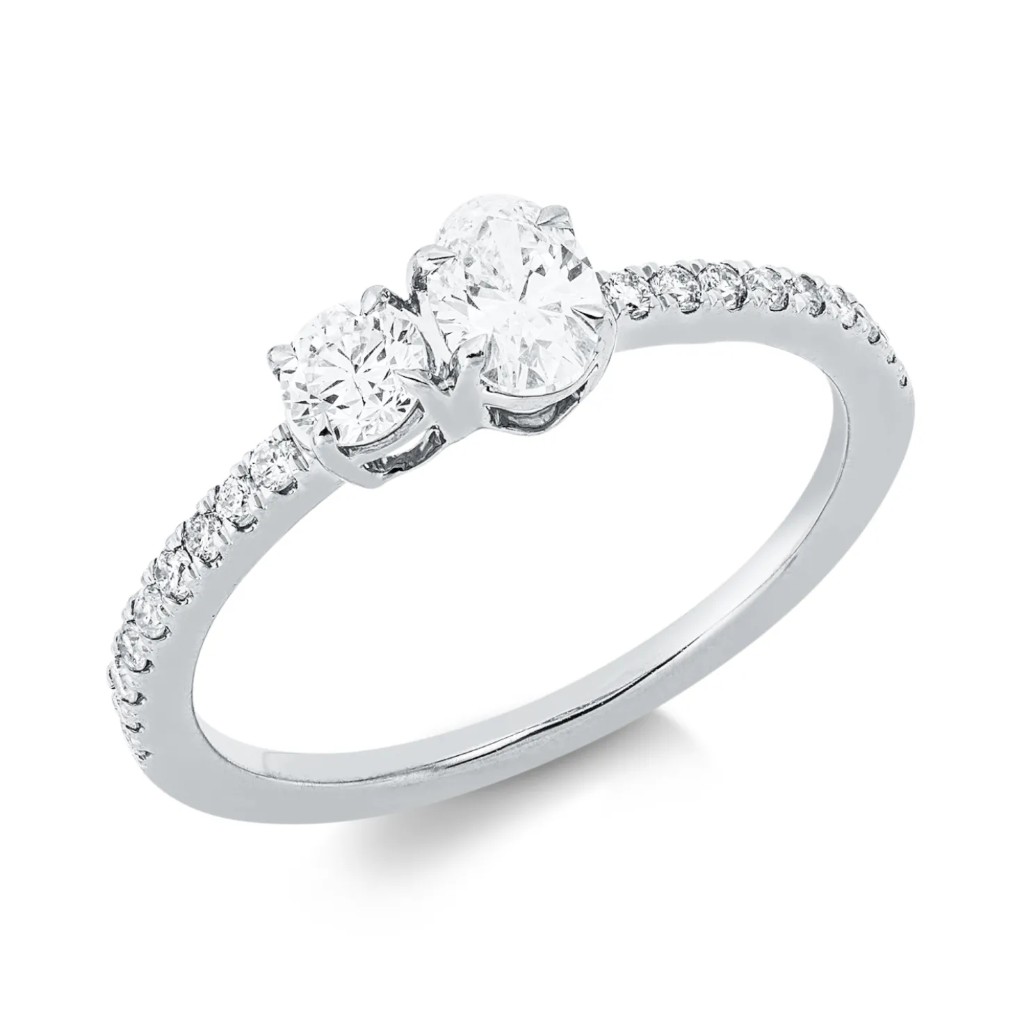 Ring aus 750 Gold Weißgold 20 Diamanten 0,66ct TW-SI B:5,4mm