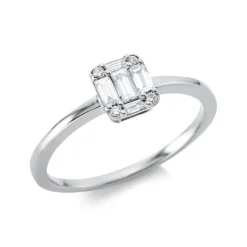 Ring aus 750 Gold Weißgold 9 Diamanten 0,25ct TW-SI B:6,1mm