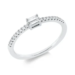 Ring aus 750 Gold Weißgold 20 Diamanten 0,17ct TW-SI B:4mm