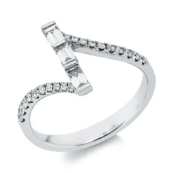 Ring aus 750 Gold Weißgold 23 Diamanten 0,45ct TW-SI B:11,8mm