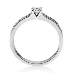Ring aus 750 Gold Weißgold mit 17 Diamanten Brillanten 0,35 Ct. 4er-Krappe