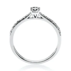 Ring aus 585 Gold Weißgold mit 17 Diamanten Brillanten 0,37 Ct. 4er-Krappe
