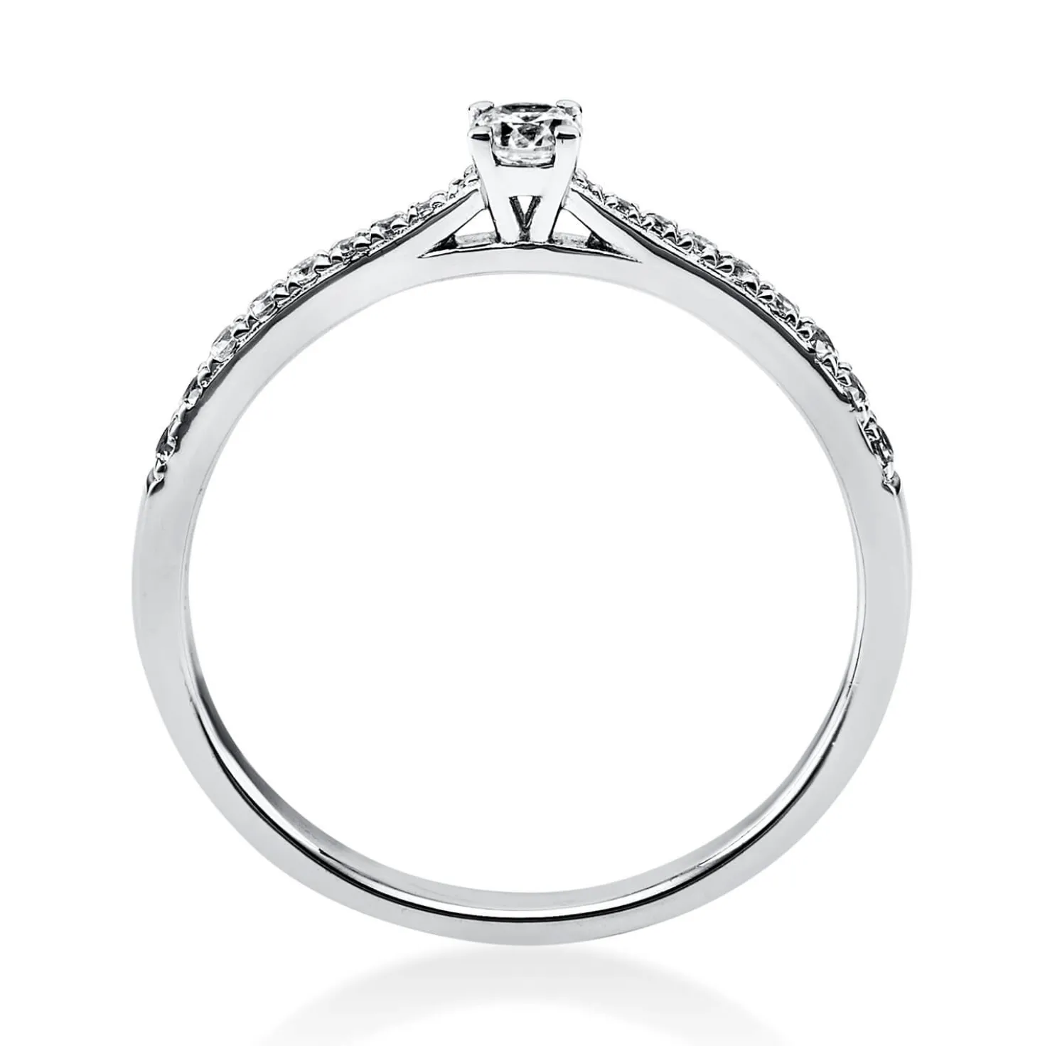 Ring aus 750 Gold Weißgold mit 19 Diamanten Brillanten 0,22 Ct. 4er-Krappe