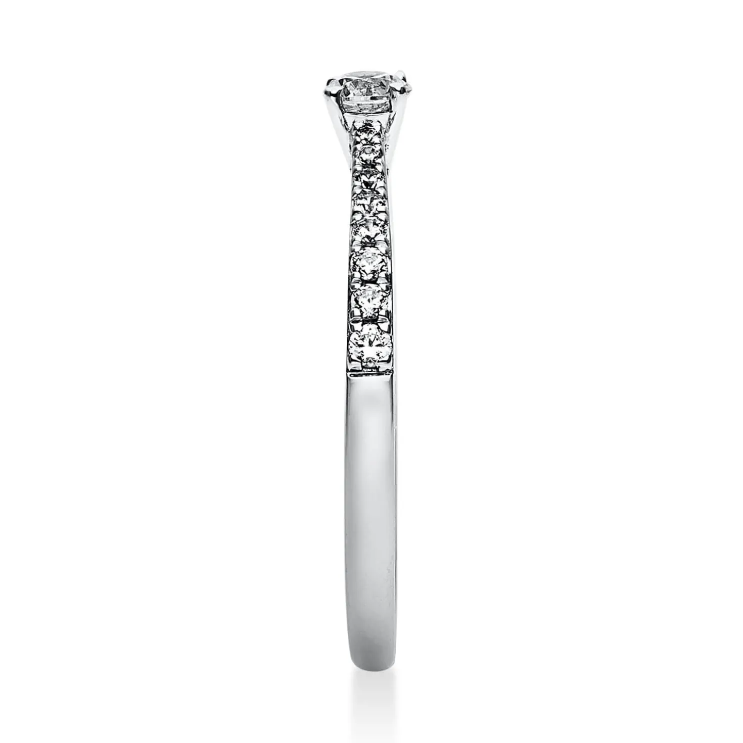 Ring aus 750 Gold Weißgold mit 17 Diamanten Brillanten 0,30 Ct. 4er-Krappe