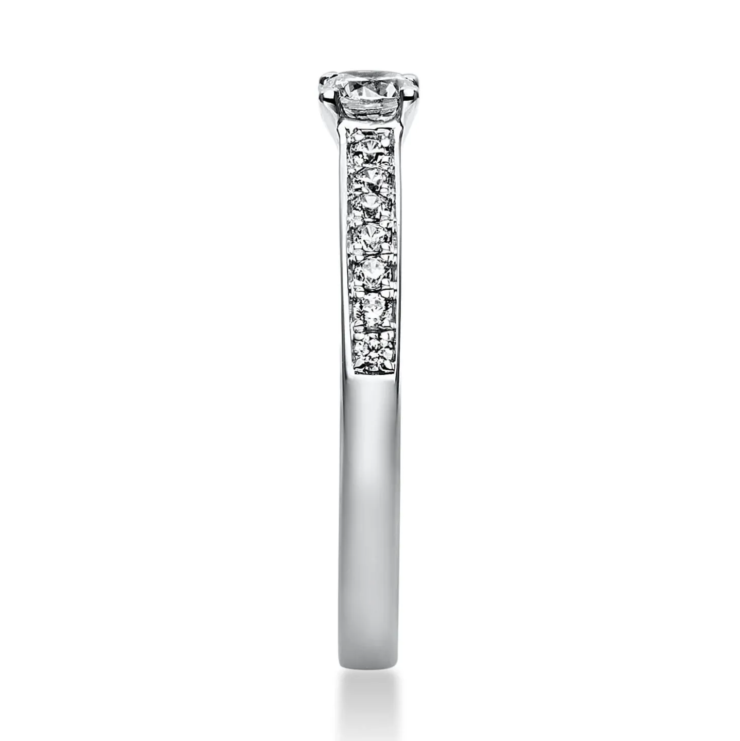 Ring aus 585 Gold Weißgold mit 17 Diamanten Brillanten 0,35 Ct. 4er-Krappe