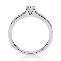 Ring aus 585 Gold Weißgold mit 17 Diamanten Brillanten 0,43 Ct. 4er-Krappe