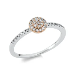 Ring aus 750 Gold weiß/rot 35 Brillanten 0,17ct TW-SI Ø5,8mm