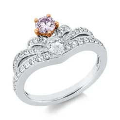 Ring aus 750 Gold weiß/rot 44 Diamanten 0,86ct B:11mm