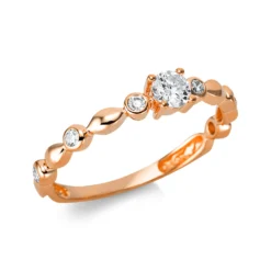Ring aus 750 Rotgold 6 Brillanten 0,09ct TW-SI 1 Brillant 0,21ct TW-SI B:3,8mm
