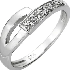 Ring aus 925 Silber mit 13 Zirkonia weiß Silberring Fingerring Fingerschmuck