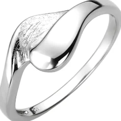 Ring aus 925 Silber teileismatt teilglänzend Fingerschmuck Fingerring rhodiniert