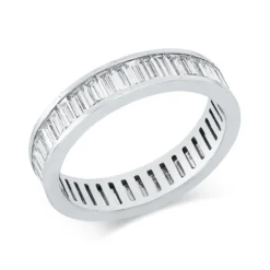 Ring aus 750 Weißgold 41 Diamanten Baguette-Schliff 2,04ct F-VSI B:4mm