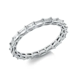 Ring aus 750 Weißgold 21 Diamanten Baguette-Schliff 1,08ct TW-VSI/SI B:2,2mm