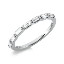 Ring aus 750 Weißgold 7 Diamanten Baguette-Schliff 0,34ct TW-VSI B:1,8mm