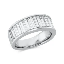 Ring aus 750 Weißgold 23 Diamanten Baguette-Schliff 2,12ct TW-VSI B:7,8mm