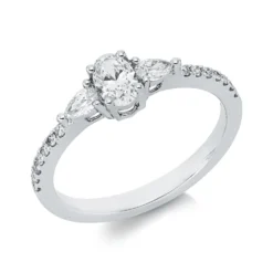 Ring aus 750 Weißgold 17 Diamanten Fanatsy-Schliff 0,54ct TW-VSI/SI B:5,5mm