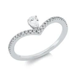 Ring aus 750 Weißgold 30 Diamanten Fanatsy-Schliff 0,28ct TW-SI B:6,2mm