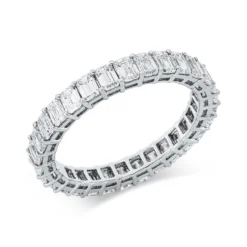 Ring aus 750 Weißgold 30 Diamanten Smaragd-Schliff 3,06ct F-VVS/VS B:3,2mm