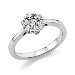 Ring Blume 750 Weißgold 6 Brillanten 0,38ct TW-SI 1 Brillant 0,14ct TW-SI B:7,6mm