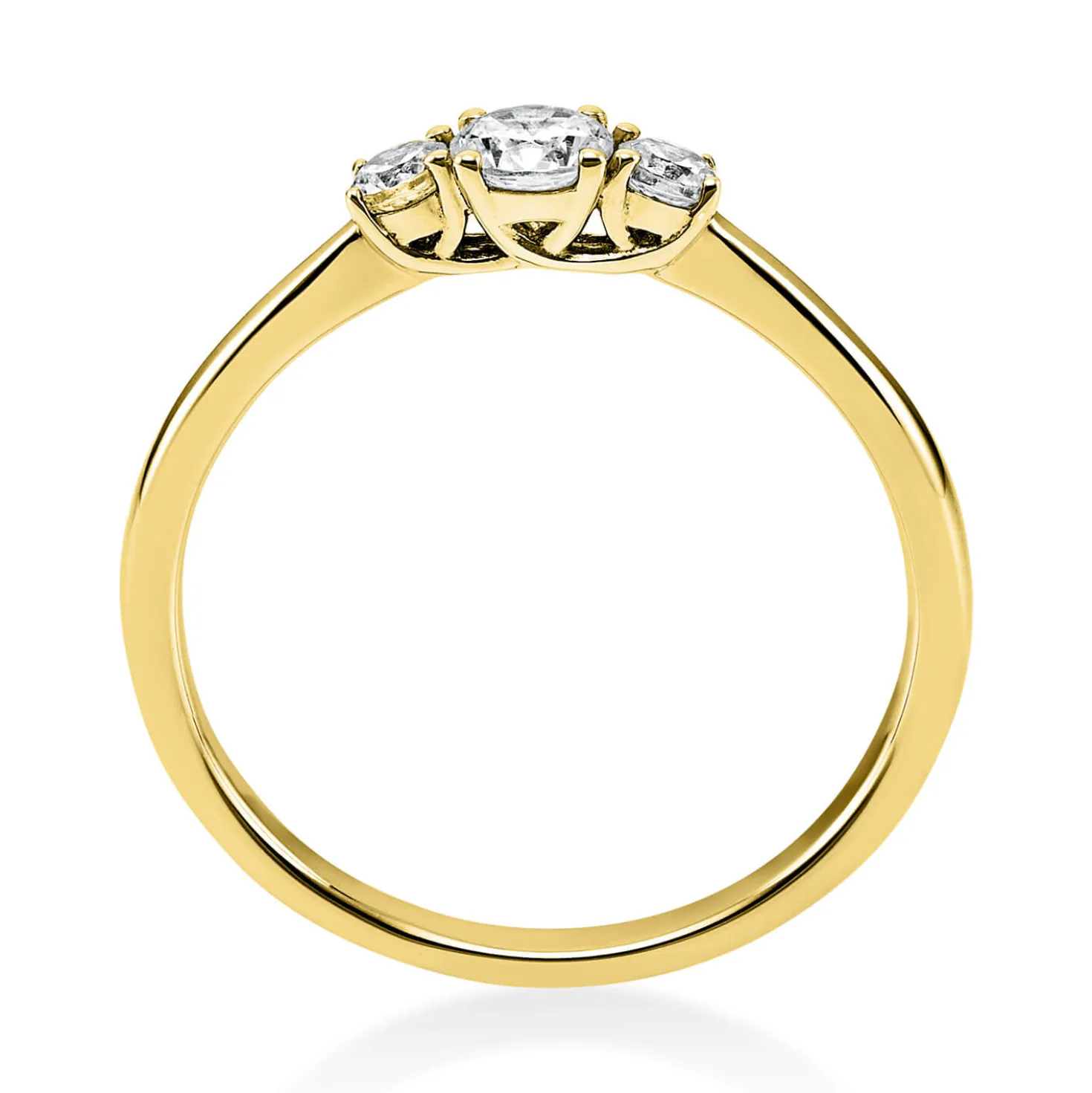 Ring Damenring aus 750 Gold Gelbgold mit 3 Diamanten Brillanten 0,33 Ct.