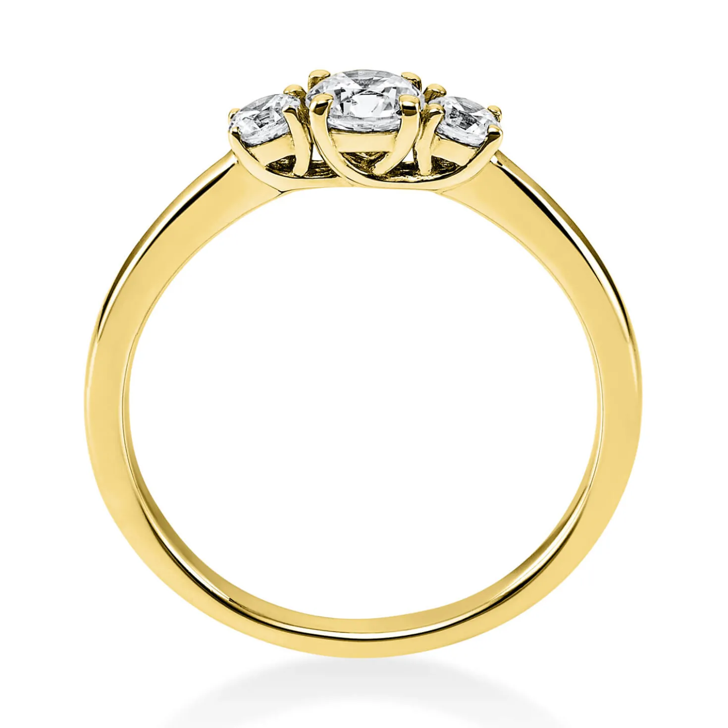 Ring Damenring aus 750 Gold Gelbgold mit 3 Diamanten Brillanten 0,47 Ct.