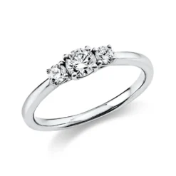 Ring Damenring aus 585 Gold Weißgold mit 3 Diamanten Brillanten 0,47 Ct.