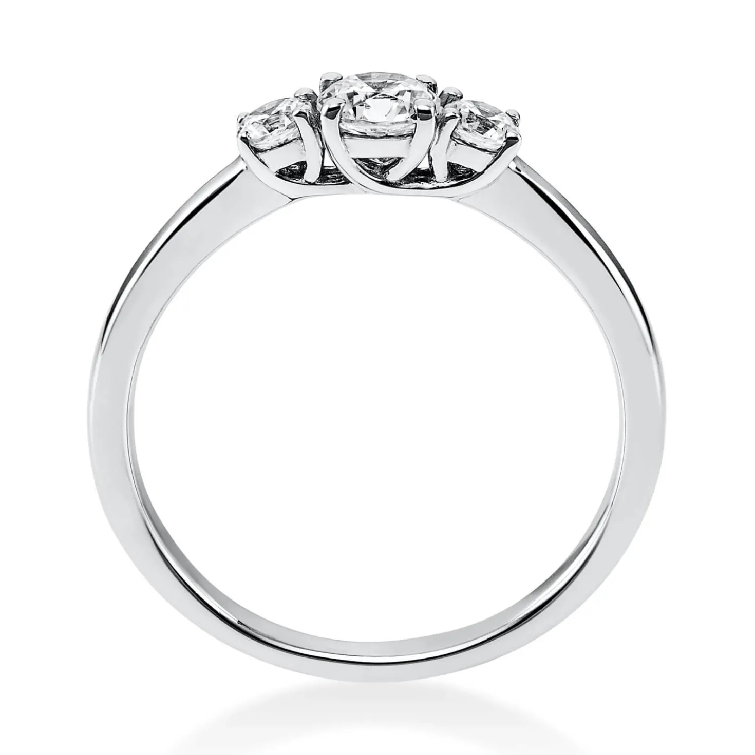 Ring Damenring aus 585 Gold Weißgold mit 3 Diamanten Brillanten 0,47 Ct.