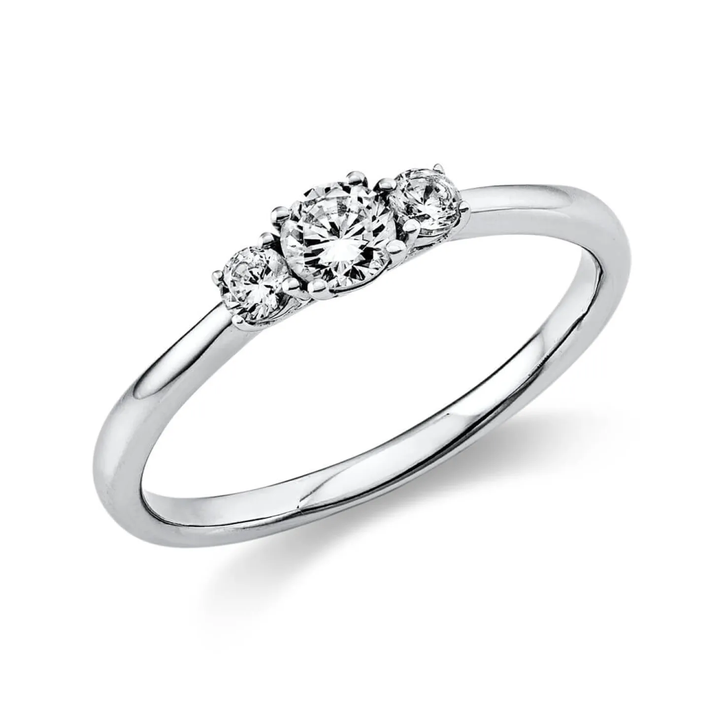 Ring Damenring aus 750 Gold Weißgold mit 3 Diamanten Brillanten 0,33 Ct.