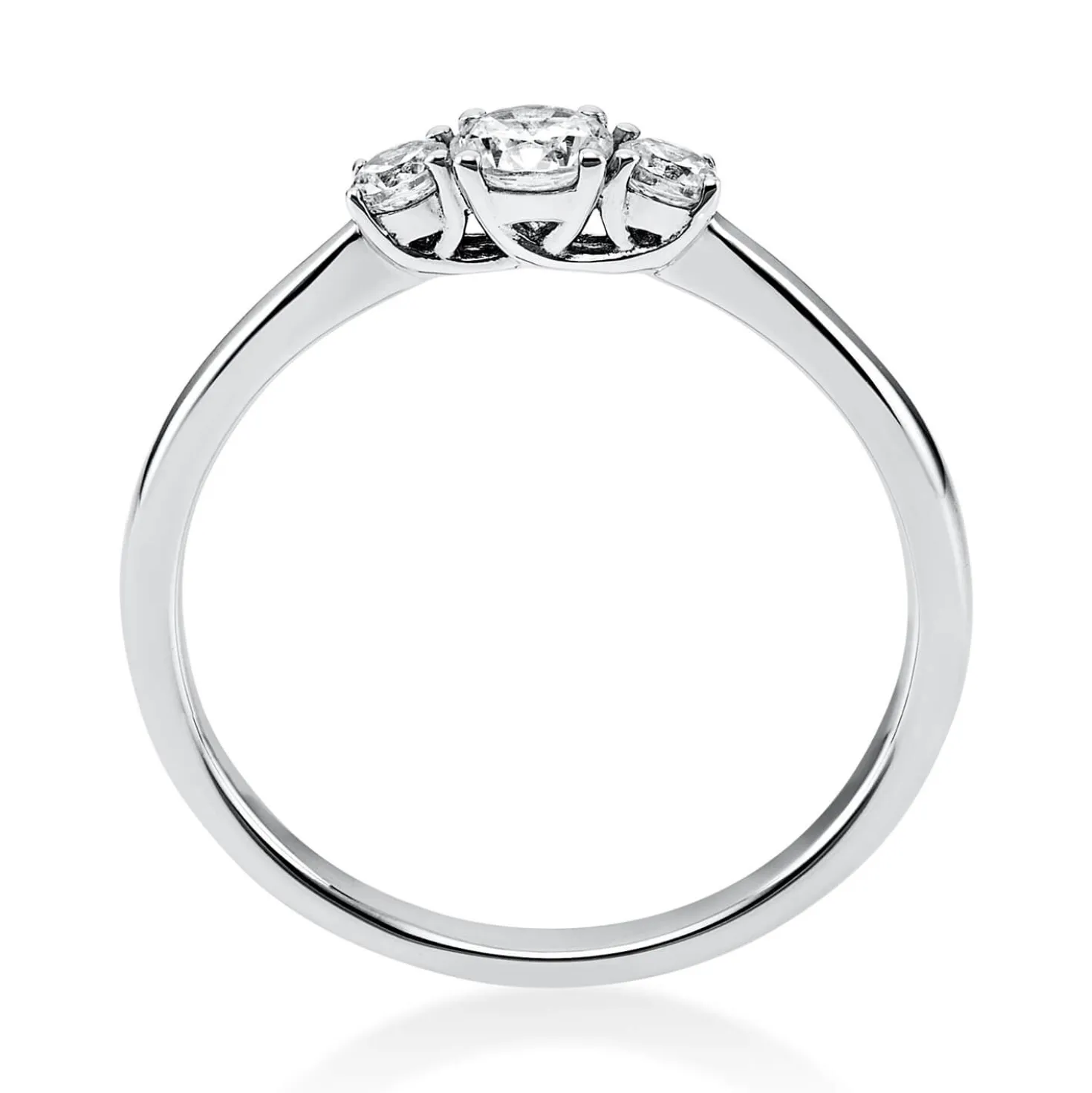 Ring Damenring aus 585 Gold Weißgold mit 3 Diamanten Brillanten 0,33 Ct.