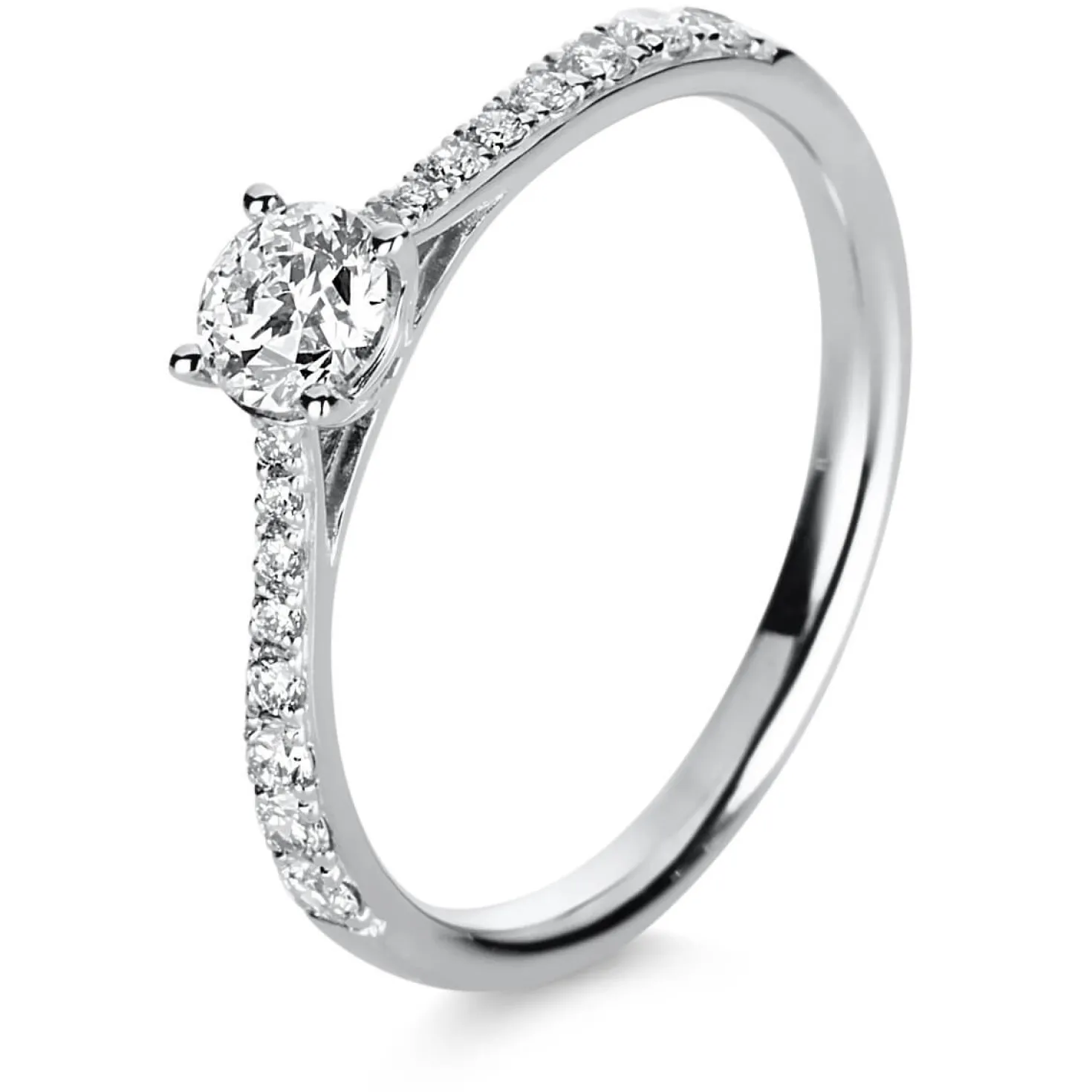 Ring Damenring aus 585 Gold Weißgold mit 17 Diamanten Brillanten 0,51 Ct.