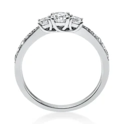 Ring Damenring aus 585 Gold Weißgold mit 15 Diamanten Brillanten 0,58 Ct.