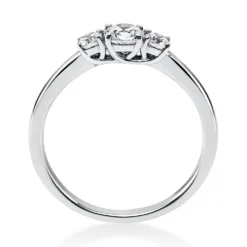 Ring Damenring aus 750 Gold Weißgold mit 3 Diamanten Brillanten 0,47 Ct.
