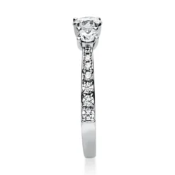 Ring Damenring aus 950 Platin mit 17 Diamanten Brillanten 0,94 Ct. 4er-Krappe