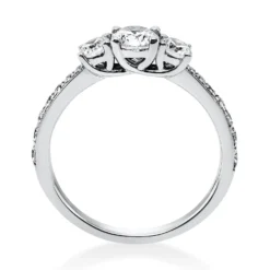 Ring Damenring aus 950 Platin mit 17 Diamanten Brillanten 0,94 Ct. 4er-Krappe