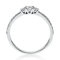 Ring Damenring aus 950 Platin mit 21 Diamanten Brillanten 0,37 Ct. 4er-Krappe